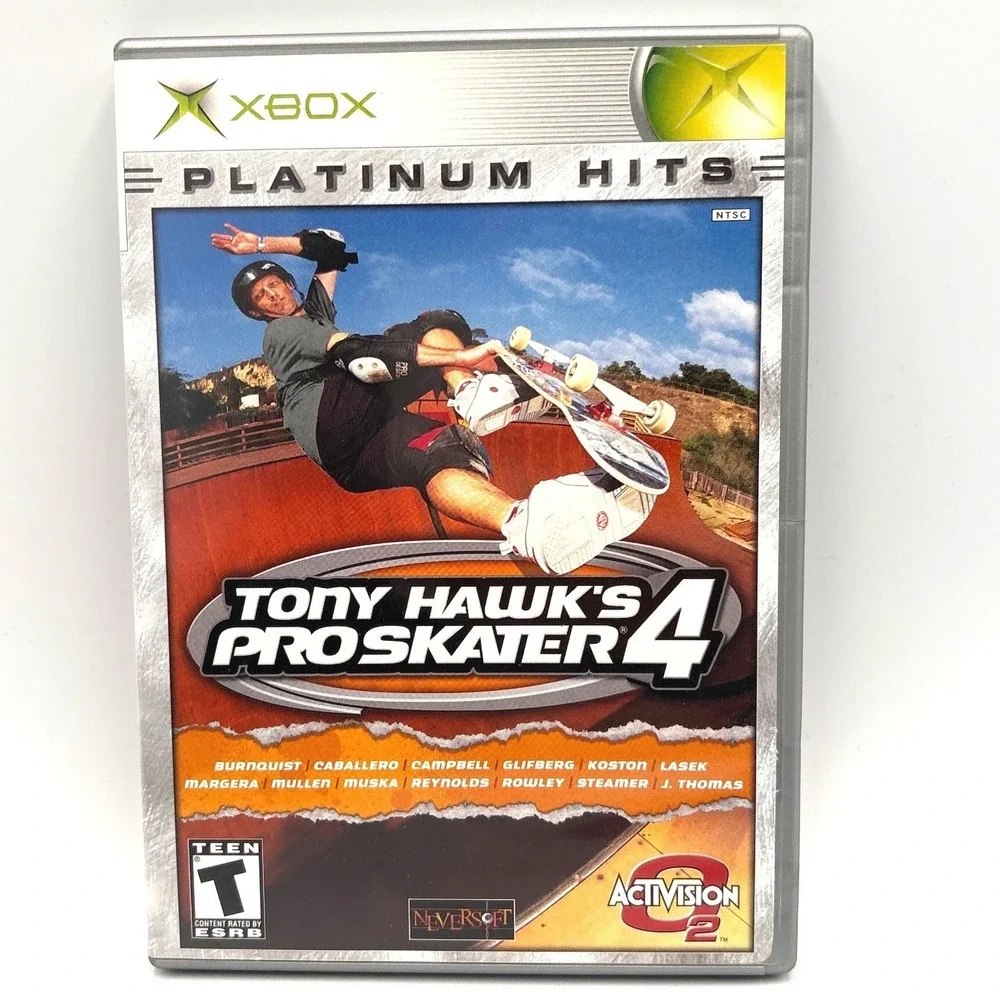 Tony Hawk's Pro Skater 4 Xbox Platinum Hits Activision 2002 Neversoft NTSC T